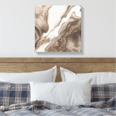 Taupe Marmor und Gold abstrakt Leinwanddruck (Insitu (Schlafzimmer))
