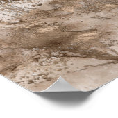 Taupe Marmor und Gold abstrakt Poster (Ecke)