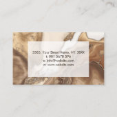 Taupe Marmor und Gold abstrakt Visitenkarte (Rückseite)