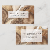 Taupe Marmor und Gold abstrakt Visitenkarte (Vorne/Hinten)