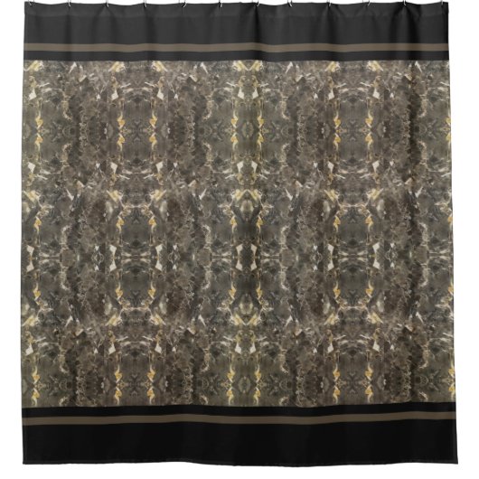 Taupe-Marmorstreifen Duschvorhang (Vorderseite)