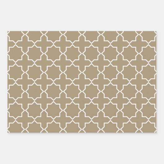 Taupe marokkanisches arabisches Muster Geschenkpapier Set (Vorderseite 2)
