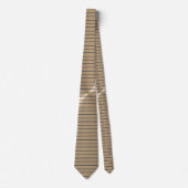 Taupe Metallic und Navy Stripes Pattern TieTies Krawatte (Vorderseite)