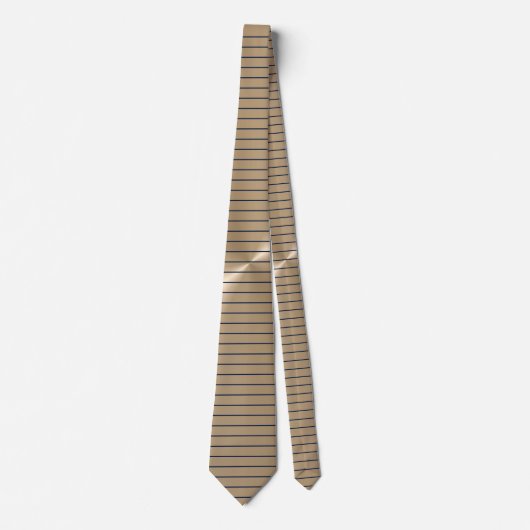 Taupe Metallic und Navy Stripes Pattern TieTies Krawatte (Vorderseite)