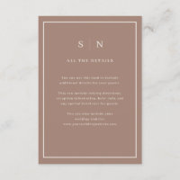 Taupe Minimal Chic Rand | Hochzeitsgastdetails