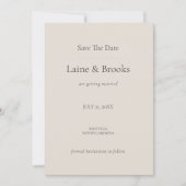 Taupe Minimal Save the Date Card (Vorderseite)