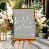 Taupe Minimalistisch Bridal Brunch Willkommensschi Poster