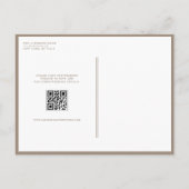 Taupe Minimalistisch Floral Bouquet QR Code Weddin Einladungspostkarte (Rückseite)