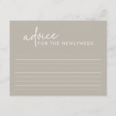 Taupe Minimalistisch Script Brautparty Advisor Car Begleitkarte (Vorderseite)