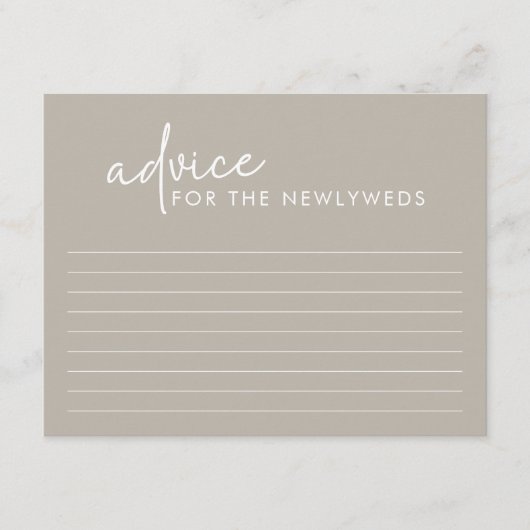 Taupe Minimalistisch Script Brautparty Advisor Car Begleitkarte (Vorderseite)