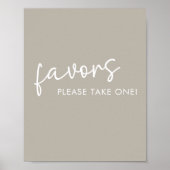Taupe Minimalistisch Script Brautparty Favoriten Poster (Vorne)
