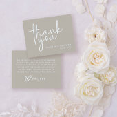 Taupe Minimalistisch Script Brautparty Flat Dankeskarte