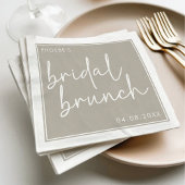 Taupe Minimalistisch Script Bridal Brunch Serviette
