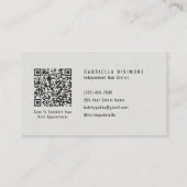Taupe-Minimalistischer-Friseur-QR-Code Visitenkarte (Rückseite)