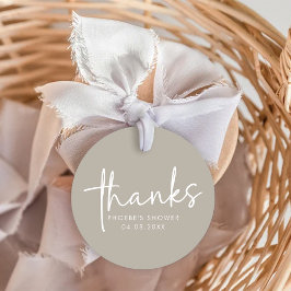 Taupe Minimalistisches Script Brautparty Bevorzuge Geschenkanhänger