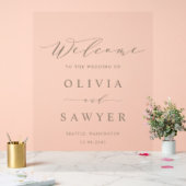 Taupe Minimalistisches Script Wedding Willkommen Acrylschild (Hochzeit)