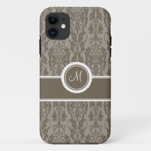 Taupe-mit Monogramm Damast-Case-Mate iPhone 5 Fall Case-Mate iPhone Hülle