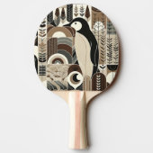 Taupe Mocha Elfenbeinpinguin in Pflanze des Grabwa Tischtennis Schläger (Rückseite)