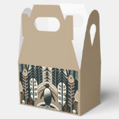 Taupe Mocha Elfenbeinpinguinwald mit Arkaden Geschenkschachtel (Geöffnet)