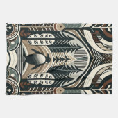 Taupe Mocha Elfenbeinpinguinwald mit Arkaden Geschirrtuch (Horizontal)