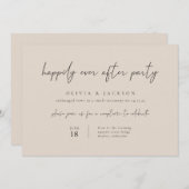 Taupe Modern glücklich immer nach der Party Einlad Einladung (Vorne/Hinten)