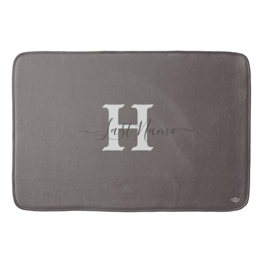 Taupe Monogram Bath Mat HAMbyWG Badematte (Vorderseite)