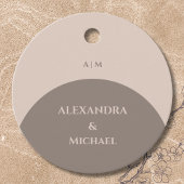 Taupe Monogram Japandi Wedding Danke Geschenkanhänger