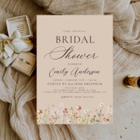 Taupe Neutral Boho Wildblume Brautparty