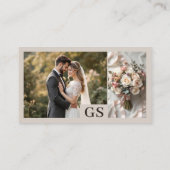 Taupe Neutral Elegant Foto Script Beruflich Visitenkarte (Rückseite)