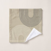 Taupe-Neutral-Minimalistisch Badhandtuch Set (Waschlappen)