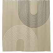 Taupe-Neutral-Minimalistisch Duschvorhang (Vorderseite)