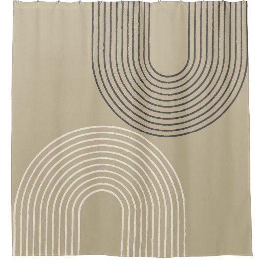 Taupe-Neutral-Minimalistisch Duschvorhang (Vorderseite)