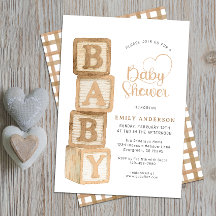 Taupe neutrale Baby-Blöcke Cottage Baby Shower