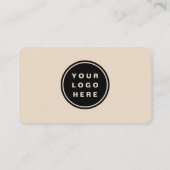 Taupe Neutrales Logo QR-Code Professionell Visitenkarte (Rückseite)