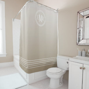 Taupe Ombre Mit Monogramm Duschvorhang