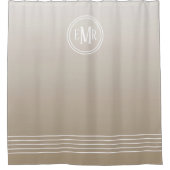 Taupe Ombre Mit Monogramm Duschvorhang (Vorderseite)