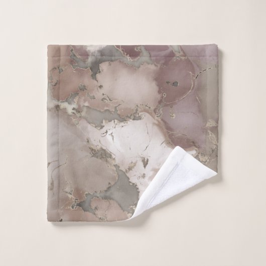 Taupe Palette Tinte und Gold abstrakt Badhandtuch Set (Waschlappen)