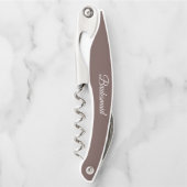 Taupe Personalisiert Wedding Bridesmaid Kellnermesser (Vorderseite)