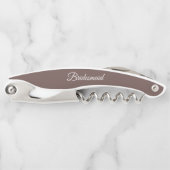 Taupe Personalisiert Wedding Bridesmaid Kellnermesser (Vorderseite)