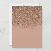 Taupe Pink & Bronze Gold Glitzer Verlobung Dusche Einladung (Rückseite)