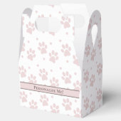 Taupe & Pink Paw Print - Personalisiertes Party Geschenkschachtel (Geöffnet)