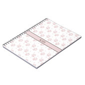 Taupe & Pink Paw Print SpiralNotebook Notizblock (Linke Seite)