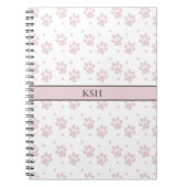 Taupe & Pink Paw Print SpiralNotebook Notizblock (Vorderseite)