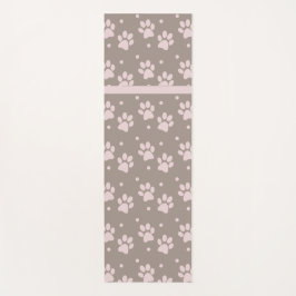 Taupe & Pink Paw Print Yoga Mat - Stilvoll neutral Yogamatte