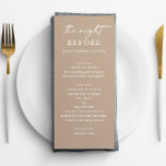 Taupe Probe Dinner | Neutronennacht Menükarte<br><div class="desc">Elegantes Taupe Probe Dinner Menü für die Nacht vor der Hochzeit. Dieses rauchbeige,  minimalistische und bearbeitbare Template ist ideal für neutrale,  boho oder rustikale Hochzeitsthemen. Ein sanfter,  natürlicher Ton,  der perfekt für moderne oder erdgebundene Feiern geeignet ist. In meinem Geschäft ist das passende Hochzeitsgeschirr erhältlich.</div>