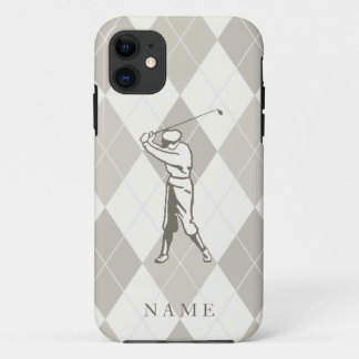 Taupe Raute Muster, Personalisiert Golf Case-Mate iPhone Hülle