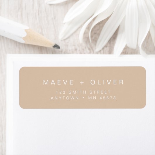Taupe Return Address Label Modernes Minimalistisch (Insitu)