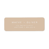 Taupe Return Address Label Modernes Minimalistisch (Vorne)