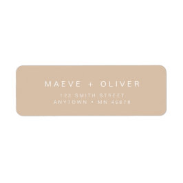 Taupe Return Address Label Modernes Minimalistisch