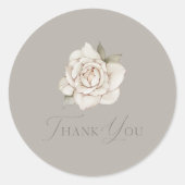 Taupe Rose “Thank You” Wedding Runder Aufkleber (Vorderseite)